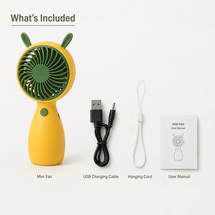 Portable USB Rechargeable Mini Handheld Fan.