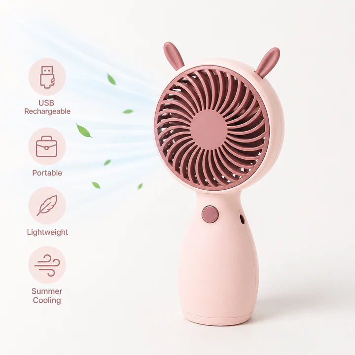 Portable USB Rechargeable Mini Handheld Fan.