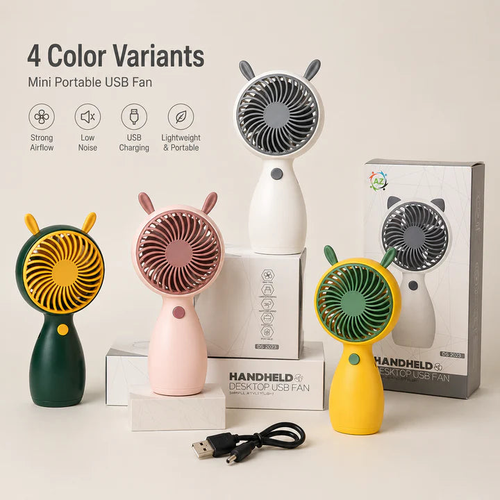 Portable USB Rechargeable Mini Handheld Fan.